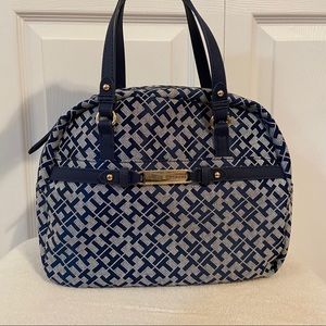 NWOT Tommy Hilfiger Blue Bag with Gold Metal